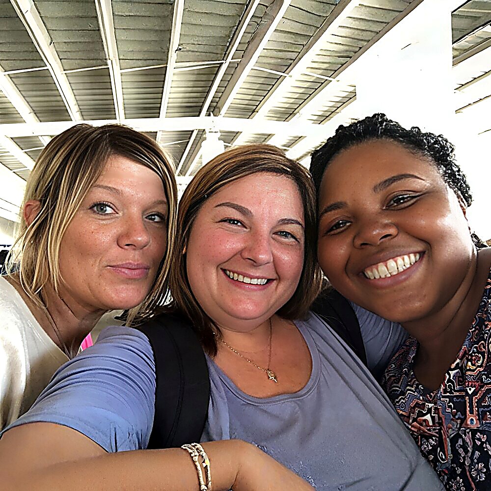 Volunteers and new friends from the community